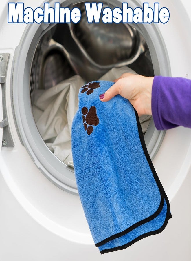 فاسموف مجموعة من 4 مناشف للكلاب من الألياف الدقيقة من فاسموف، منشفة استحمام كبيرة للحيوانات الأليفة مقاس 40 بوصة × 20 بوصة، منشفة ماصة من الألياف الدقيقة، مستلزمات استحمام الحيوانات الأليفة، منشفة سريعة الجفاف للكلاب الكبيرة والمتوسطة والصغيرة والقطط (رمادي، أزرق) - Image 5